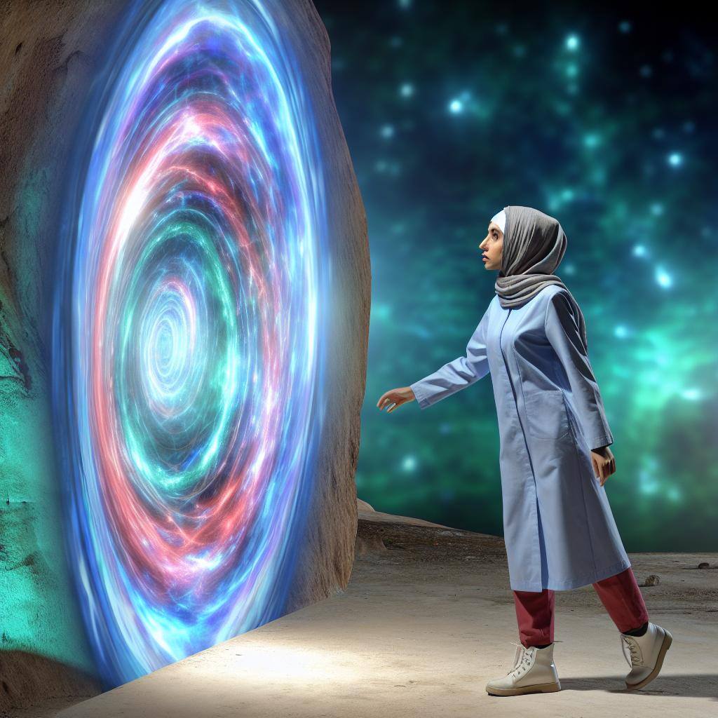 A person standing at the edge of a vibrant, swirling portal, ready to step through and begin their journey.