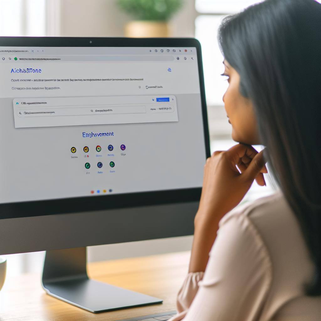 A person using a computer with aichatone, an AI Chrome extension, enhancing their browsing experience.